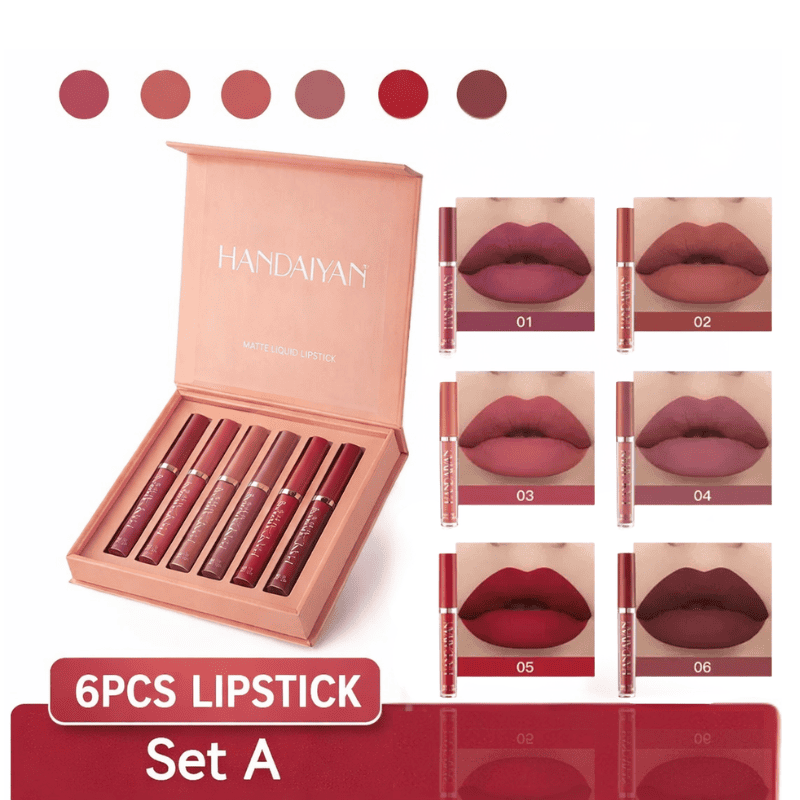 Untitled design(62)(1) Handaiyan 6pcs Matte Lipstick (SET A) - Image 1