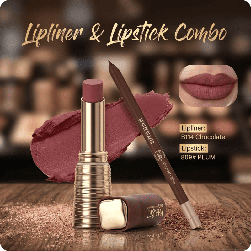 Untitled design(86)(1) Lipliner & Lipstick Combo (B114+809#) - Image 1