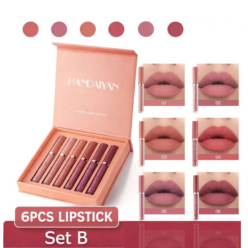 Untitleddesign5(3) Handaiyan 6pcs Matte Lipstick (SET B) - Image 1